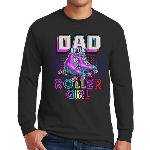 Dad Of Roller Girl Roller Skating Birthday Matching Family Men Long Sleeve T-Shirt - Father's Day Fun