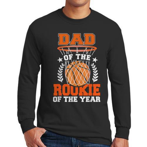 Dad Of Rookie 1st Basketball Bday Theme Matching Men Long Sleeve T-Shirt - Father's Day Fun