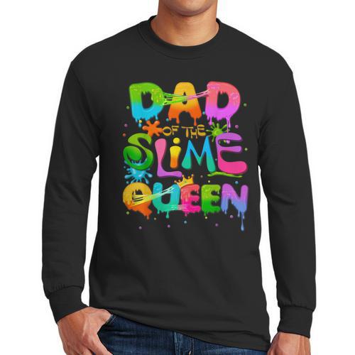 Dad Of The Slime Queen Birthday Family Matching Party Men Long Sleeve T-Shirt - Father's Day Fun