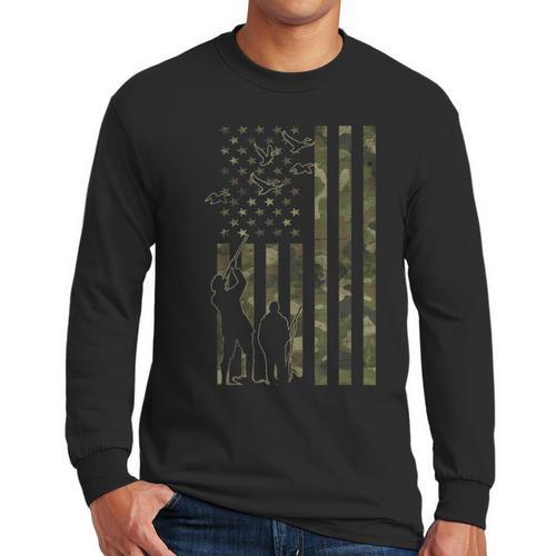 Dad And Son Duck Hunting Father And Son Matching Hunting Men Long Sleeve T-Shirt - Father's Day Fun