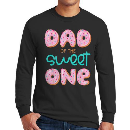 Dad Of Sweet One First Birthday Matching Family Donut Theme Men Long Sleeve T-Shirt - Father's Day Fun