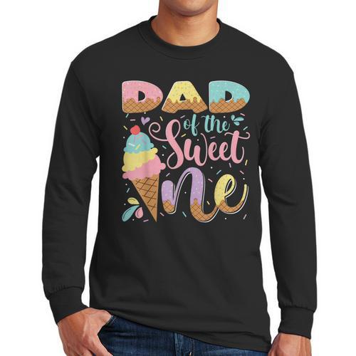 Dad Of The Sweet One Ice Cream 1St Birthday Party Men Long Sleeve T-Shirt - Father's Day Fun