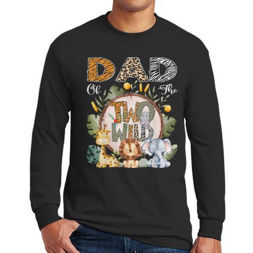 Dad Of The Two Wild Animal Safari 2Nd Birthday Party Men Long Sleeve T-Shirt - Father's Day Fun