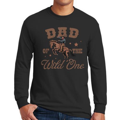 Dad Of The Wild One Cowboy Western Rodeo Party Matching Men Long Sleeve T-Shirt - Father's Day Fun