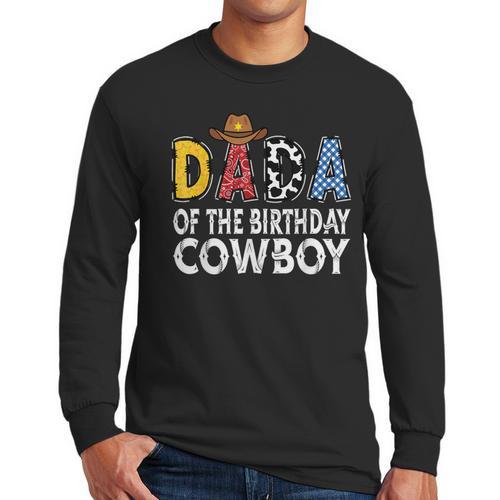 Dada 1st Birthday Cowboy Western Dada Birthday Boy Men Long Sleeve T-Shirt - Father's Day Fun
