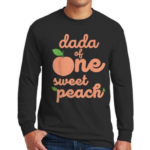Dada Dad First Birthday One Sweet Peach Bday Family Matching Men Long Sleeve T-Shirt - Father's Day Fun