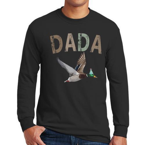 Dada Duck Hunting One Lucky Duck 1st Birthday Family Party Men Long Sleeve T-Shirt - Father's Day Fun
