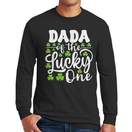 Dada Of The Lucky One First Birthday St Patrick's Day Men Long Sleeve T-Shirt - Father's Day Fun