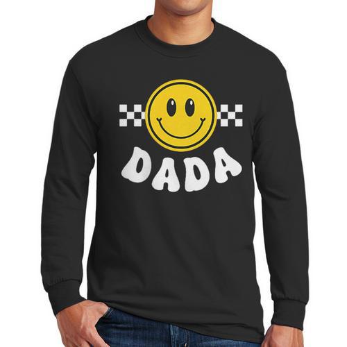 Dada One Happy Dude Birthday Theme 1st Family Matching Mom Men Long Sleeve T-Shirt - Father's Day Fun