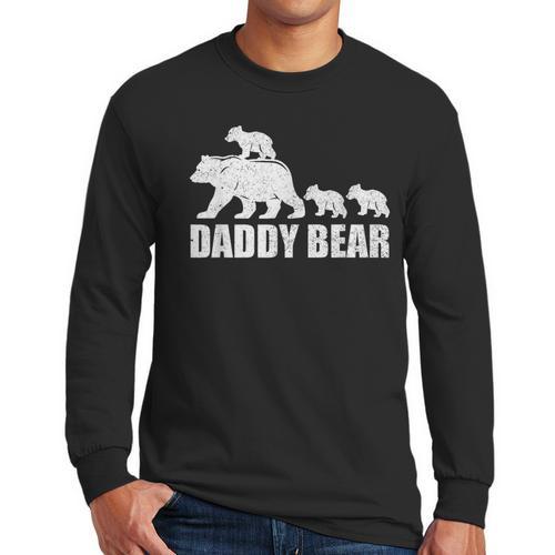 Daddy Bear 3 Cubs Shirt Daddy Bear 3 Kids Tshirt Dad 3 Kids Men Long Sleeve T-Shirt - Father's Day Fun