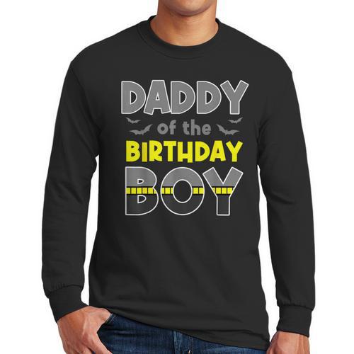 Daddy Of The Birthday Boy Bat Family Party Theme Boys Men Long Sleeve T-Shirt - Father's Day Fun