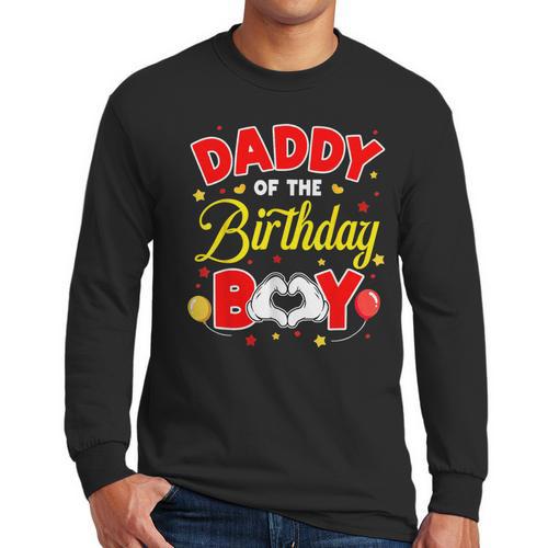 Daddy Of The Birthday Boy Matching Dad Son Family Birthday Men Long Sleeve T-Shirt - Father's Day Fun