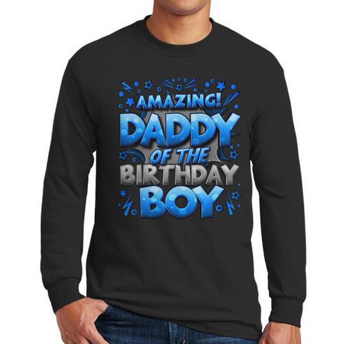 Daddy Of The Birthday Boy Matching Family Father Men Long Sleeve T-Shirt - Father's Day Fun