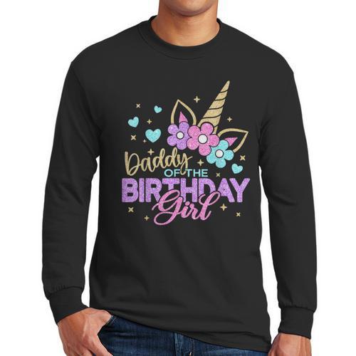 Daddy Of The Birthday Princess Girl Dad Unicorn Bday Party Men Long Sleeve T-Shirt - Father's Day Fun
