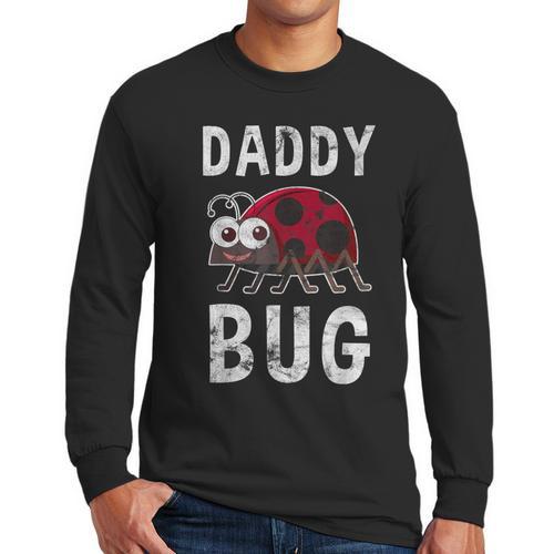 Daddy Bug Ladybug Lover Cute Dad Small Men Long Sleeve T-Shirt - Father's Day Fun
