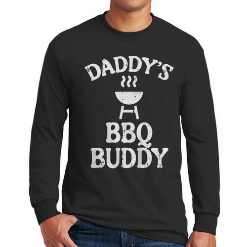 Daddys BBQ Buddy Cute Barbecue Family Match Boys Girls Kids Men Long Sleeve T-Shirt - Father's Day Fun