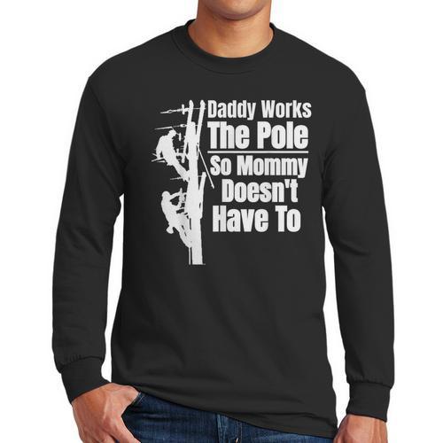 Dads Electrical Lineman Gear Husband & Lineman Wife Men Long Sleeve T-Shirt - Father's Day Fun
