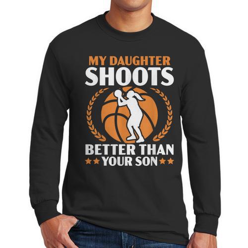 Daughter Basketball Sport Basketball Dad Mom Basketball Fan Men Long Sleeve T-Shirt - Father's Day Fun