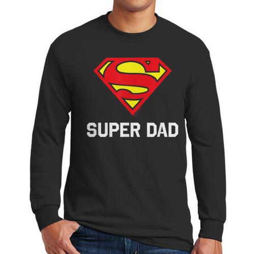 DC Comics Superman Father's Day Super Dad Logo Men Long Sleeve T-Shirt - Father's Day Fun