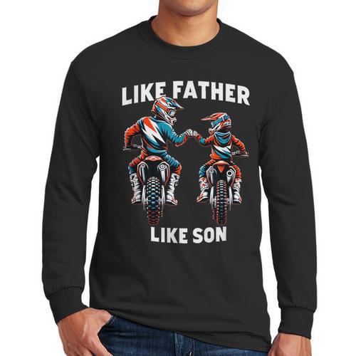 Dirt Bike Family Father Son Motocross Off-Road MX Dad Boys Men Long Sleeve T-Shirt - Father's Day Fun