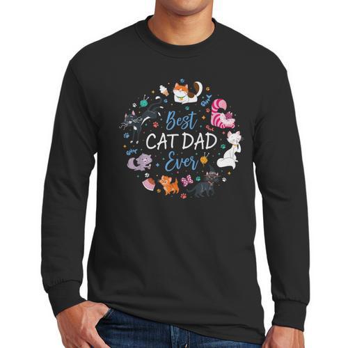 Disney Pet Parent Father’s Day Disney Cats Best Cat Dad Ever Men Long Sleeve T-Shirt - Father's Day Fun