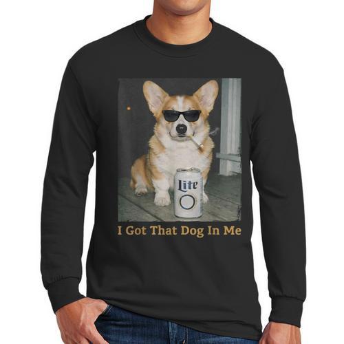 I Got That Dog In Me Corgi Dog Meme For Corgi Mom Dad Men Long Sleeve T-Shirt - Father's Day Fun