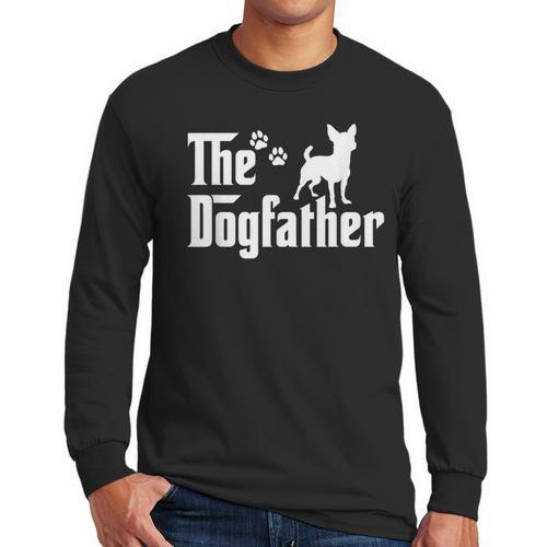 The Dogfather Tee Dad Dog Lover Chihuahua Men Long Sleeve T-Shirt - Father's Day Fun