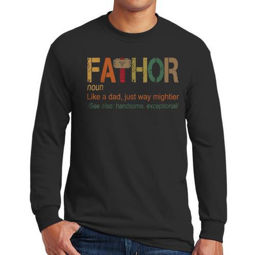 FA-Thor Like Dad Just Way Mightier Hero Fathers Day Small Men Long Sleeve T-Shirt - Father's Day Fun