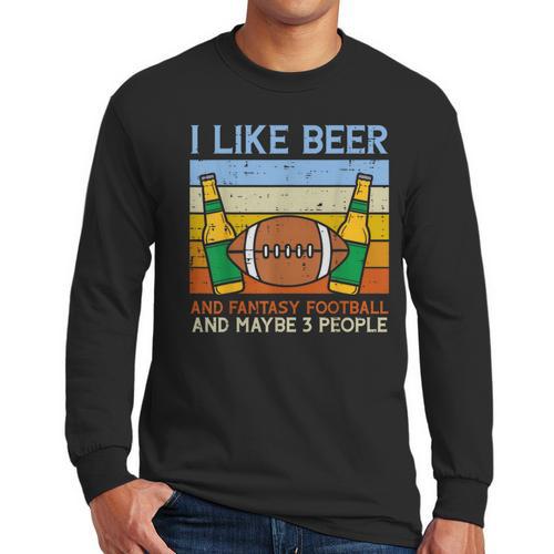 I Like Fantasy Football 3 People Draft Party Dad Men Men Long Sleeve T-Shirt - Father's Day Fun