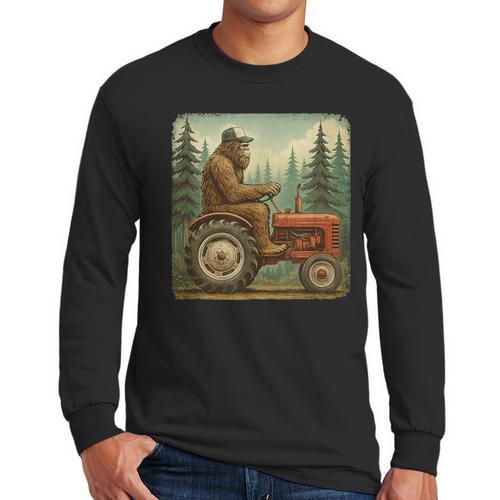 Farmer Men Tractor Rancher Farm Dad Distressed Men Long Sleeve T-Shirt - Father's Day Fun
