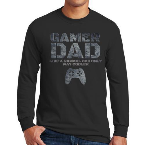 Father Dad Daddy Husband Tshirt Gamer Dad Men Long Sleeve T-Shirt - Father's Day Fun