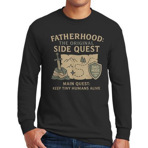 Fatherhood The Original Side Quest Dad Mode Men Long Sleeve T-Shirt - Father's Day Fun