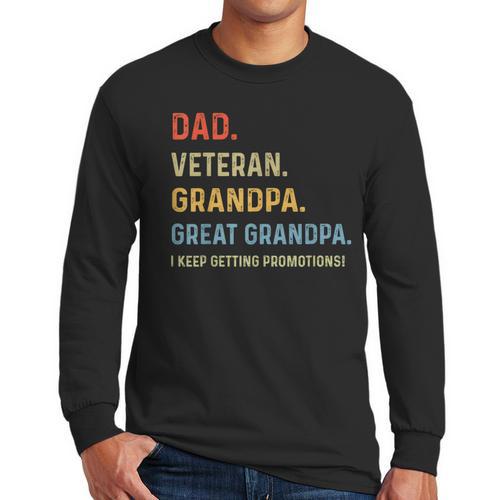 Fathers Day Dad Veteran Grandpa Great Grandpa Men Long Sleeve T-Shirt - Father's Day Fun