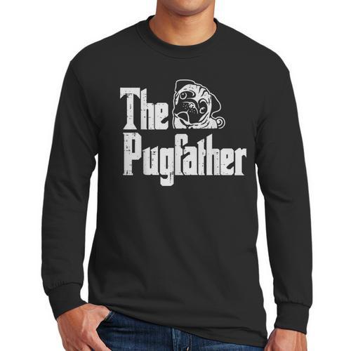 Fathers Day The Pug Father Pug Daddy Papa Fur Dad Dog Owner Men Long Sleeve T-Shirt - Father's Day Fun