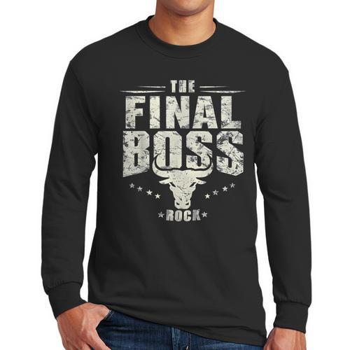 The Final Boss Vintage Rock Bull Fun Tee For Strong Dads Men Long Sleeve T-Shirt - Father's Day Fun