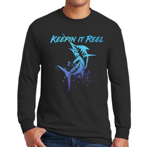 Fishing Keepin IT Reel Marlin Sport Fishermen Men Dad Men Long Sleeve T-Shirt - Father's Day Fun