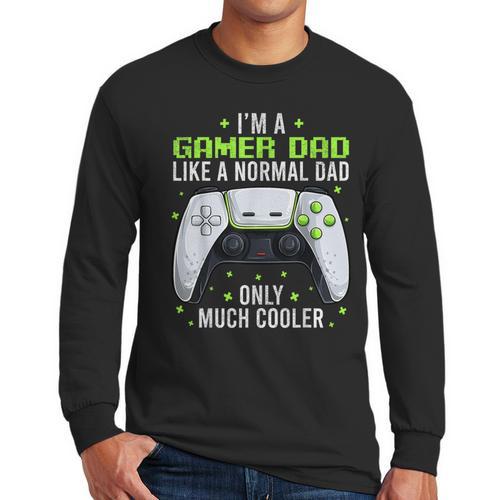 Gamer Dad Gaming Shirts Fathers Day Video Game Daddy Men Long Sleeve T-Shirt - Father's Day Fun