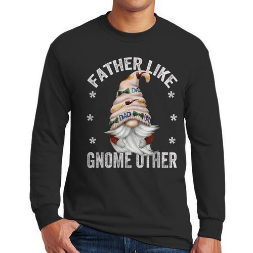 Grandpa Fathers Day Gnome For Men And Best Dad Pun Men Long Sleeve T-Shirt - Father's Day Fun
