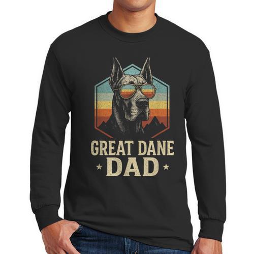 Great Dane Dad Vintage Men Long Sleeve T-Shirt - Father's Day Fun