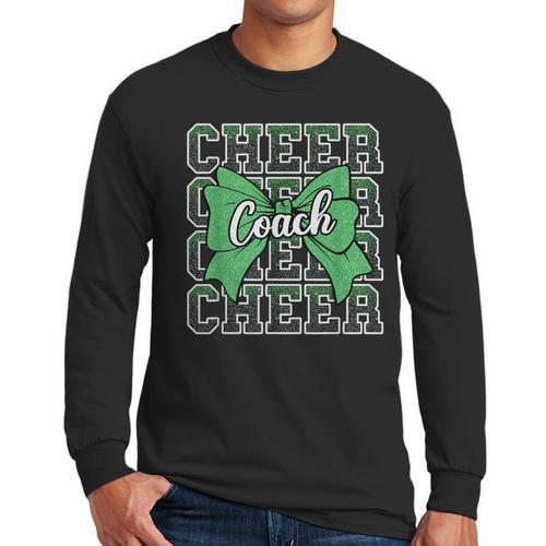 Green Sport Loud Proud Cheer Coach Dad Father's Day Men Long Sleeve T-Shirt - Father's Day Fun