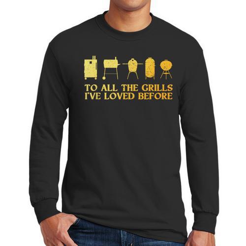 Grilling Art For Men Dad Barbecue Meat Smoking BBQ Men Long Sleeve T-Shirt - Father's Day Fun