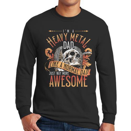 Heavy Metal Cooler Dad Punk Rock Music Lover Men Long Sleeve T-Shirt - Father's Day Fun