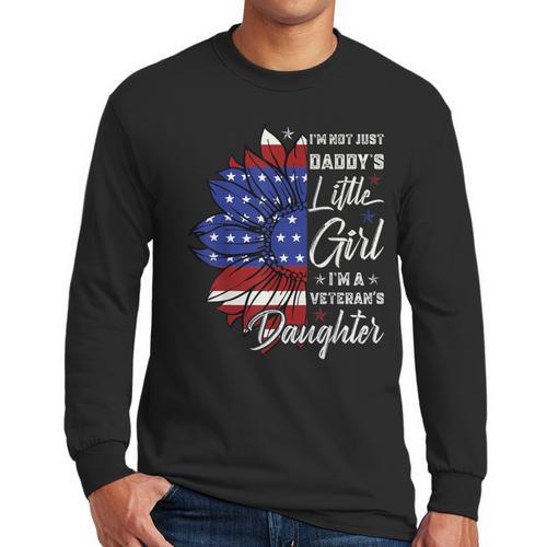 I'm Not Just a Daddy's Little Girl I'm a Veteran's Daughter Small Men Long Sleeve T-Shirt - Father's Day Fun