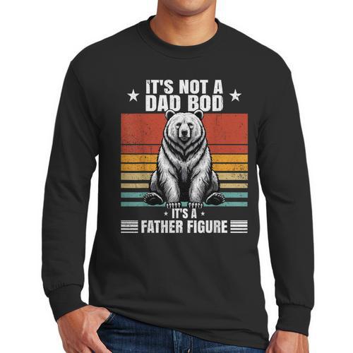 It's Not A Dad Bod It's Father Figure Bear Vintage Men Long Sleeve T-Shirt - Father's Day Fun