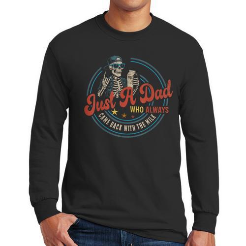 Just a Dad Who Always Came Back With The Milk Father's Day Men Long Sleeve T-Shirt - Father's Day Fun