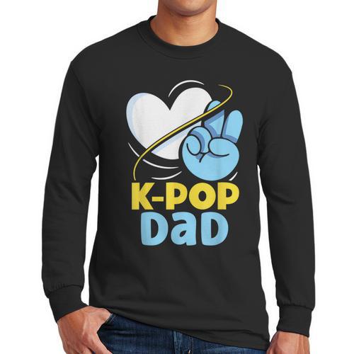 K-POP Dad Korean Lover K-Pop Music Cute Father Daddy Papa Men Long Sleeve T-Shirt - Father's Day Fun