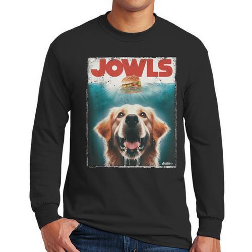 Light Golden Retriever Jowls Top Paws Cream Lab Dog Mom Dad Men Long Sleeve T-Shirt - Father's Day Fun