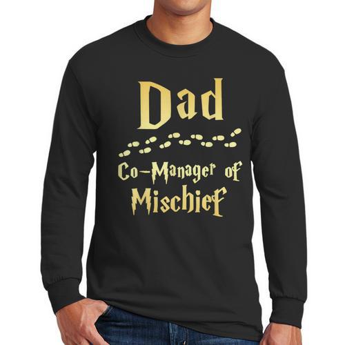 Magical Dad Manager Of Mischief Birthday Family Matching Men Long Sleeve T-Shirt - Father's Day Fun