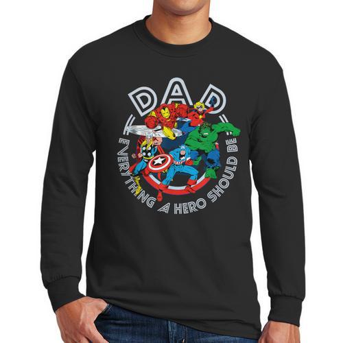 Marvel Comics Retro Classic Father's Day Avengers Hero Dad Men Long Sleeve T-Shirt - Father's Day Fun