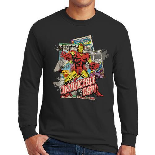 Marvel Iron Man Invincible Dad Father's Day Comic Retro Men Long Sleeve T-Shirt - Father's Day Fun